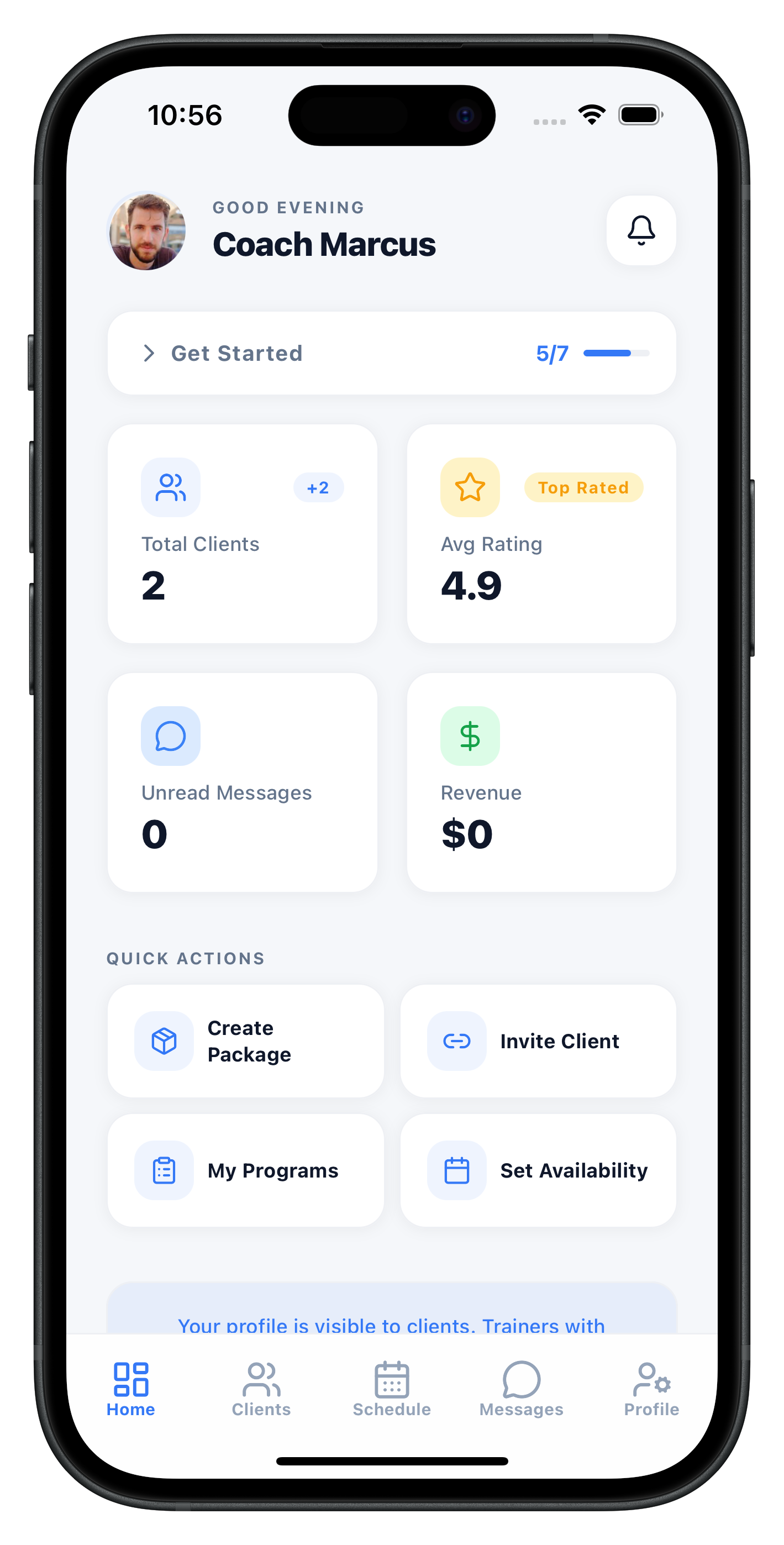 FirstRep trainer dashboard